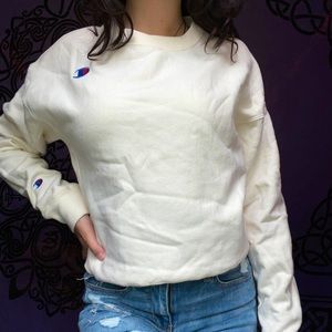 cream champion crewneck